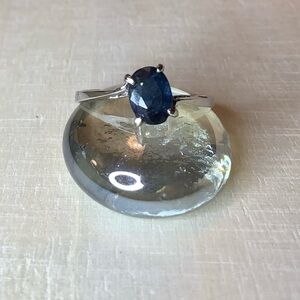 New vintage cocktail ring SS silver Sapphire